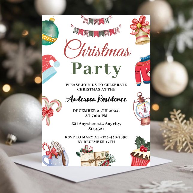 Invitation Festif Fête de Noël (Créateur téléchargé)