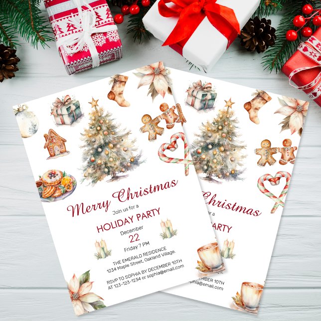 Invitation Festif Fête de Noël (Créateur téléchargé)