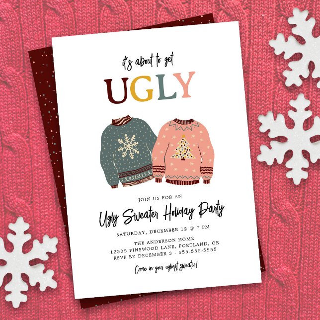 Invitation Festif Fête de Noël de Sweater (Créateur téléchargé)