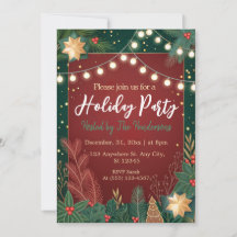 Festif floral moderne chic Green Holiday Party