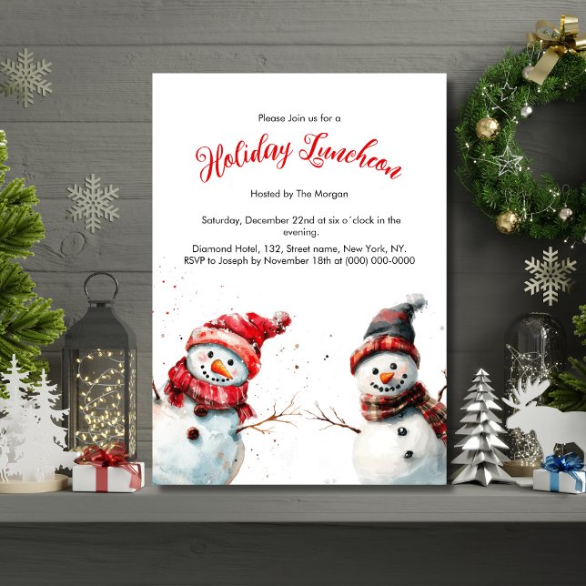 Invitation Festif joyeux Snowman Holiday Luncheon (Créateur téléchargé)