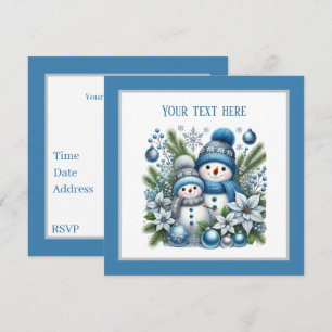 Invitation Festif Noël bonhomme de neige Fête