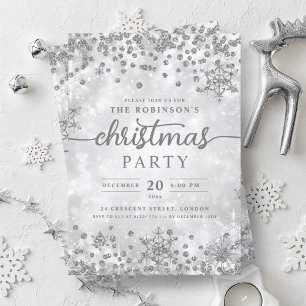 Invitation Festif Silver Winter Diamonds Noël