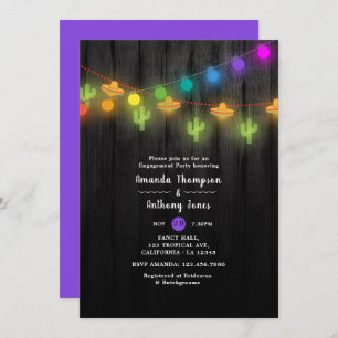 Invitation Festif String Lights Fiesta Engagement Party
