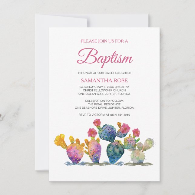 Invitation Festin de la FILLE BAPTISM (Devant)