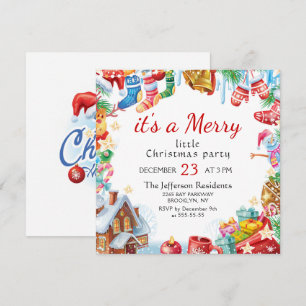 Invitation Festin Funny Joyeux Petit Noël Fête Fête