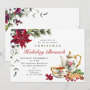 Invitation Festin Poinsettia Noël