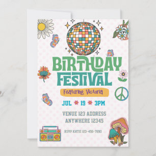 Invitation Festival d'anniversaire de l'ère rétro