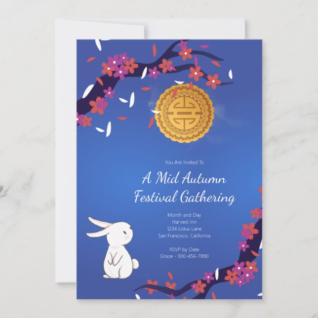 Invitation Festival de mi-automne Rassembler Mooncake (Devant)
