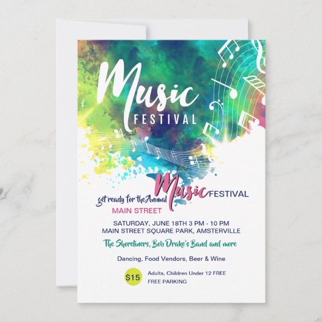 Invitation Festival de musique Faire-part/Invitations (Devant)