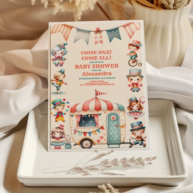 Invitation Festival du Carnaval de cirque Baby shower (Créateur téléchargé)