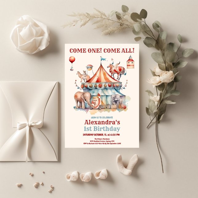Invitation Festival du Carnaval de Cute Circus 1er anniversai (Créateur téléchargé)