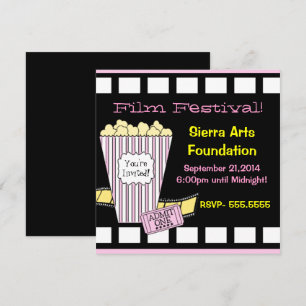 Invitation Festival du film Bande de films de pop jaune et ro