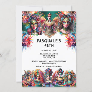 Invitation Festival showman femmes feu d'artifice thème du ca