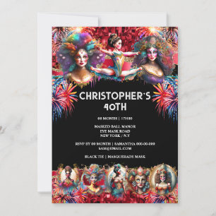 Invitation Festival showmen carnaval fête cirque thème fun