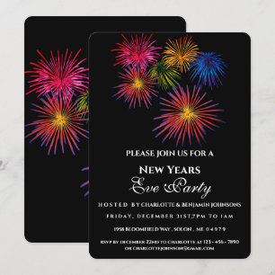Invitation Festivale moderne feux d'artifice Nouvel An Soirée