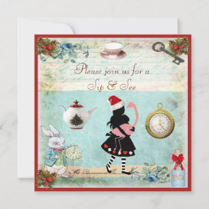Invitation Festivals Sip & Voir Alice & Flamant rose Baby sho