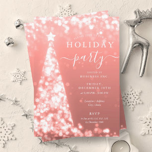 Invitation Festive Blush Christmas Tree Company Holiday