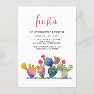 Invitation Festive Cactus Fête de l'mariée Fiesta