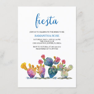 Invitation Festive Cactus Fête de l'mariée Fiesta