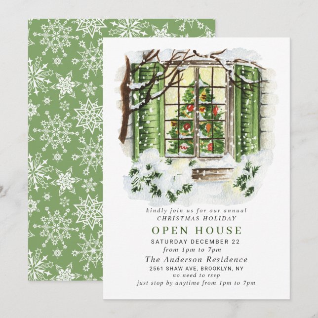 Invitation Festive Country House NOËL VACANCES BRUNCH (Devant / Derrière)