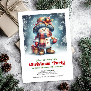 Invitation festive de bonhomme de neige de Noël po