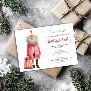 Invitation festive de Noël au Père Noël rose joueu