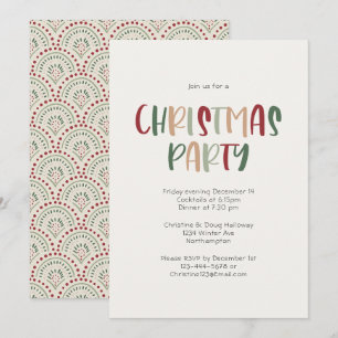 Invitation Festive Décontractée colorée fête de Noël