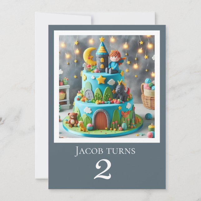 INVITATION FESTIVE DÉCORATIVE ANNIVERSAIRE CAKE PARTY INVITAT (Dos)