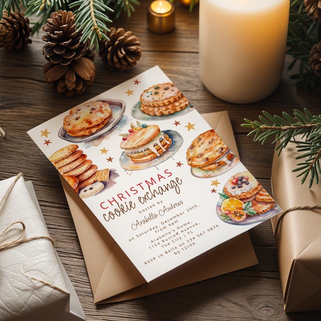 Invitation Festive échange de biscuits fête de Noël (Créateur téléchargé)