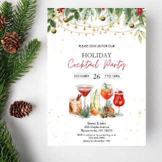Invitation Festive Fête Cocktail Fête Noël