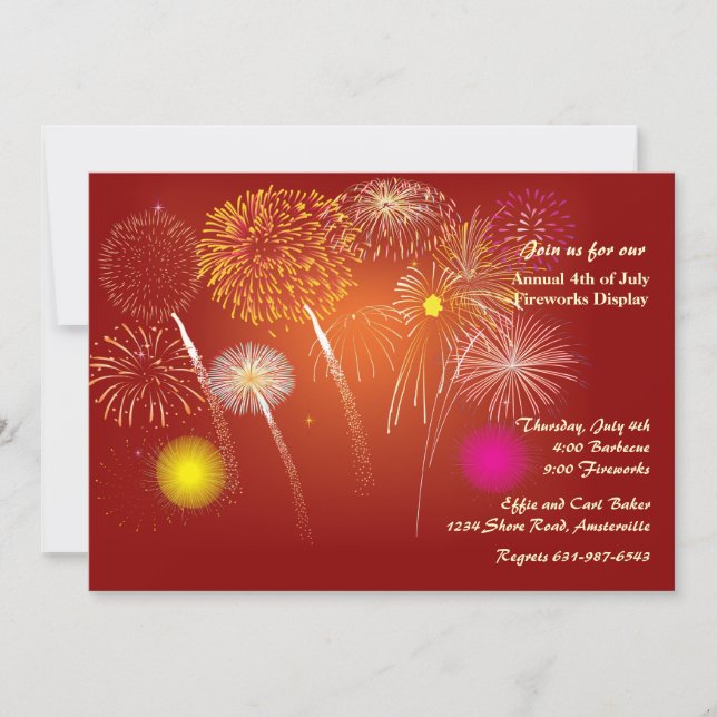 Invitation Festive Fireworks (Devant)