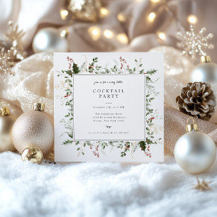 Invitation Festive Foliage Frame Fête de Vacances