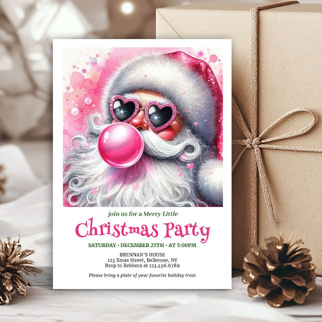 Invitation Festive Funny Santa Heart Glasses Christmas Invite (Festive Funny Santa Heart Glasses Christmas Invitation

)
