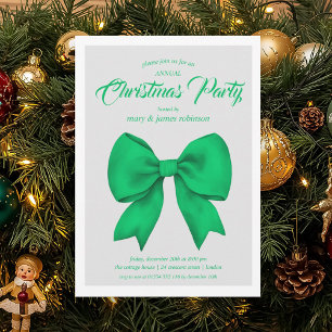 Invitation Festive Green Bow Noël Fête de Noël
