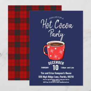 Invitation Festive Hot Cocoa Party, Fête Maison de vacances