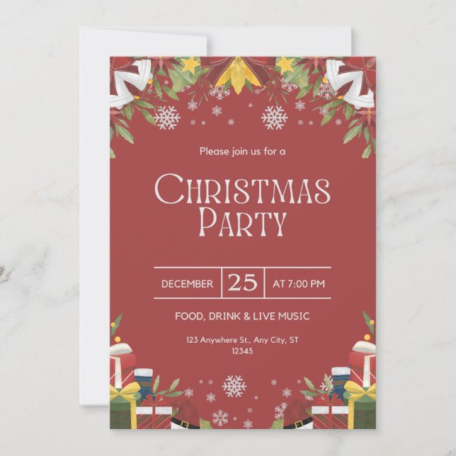 Invitation Festive Noël (Devant)