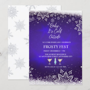 Invitation Festive Noël aquarelle Cocktail