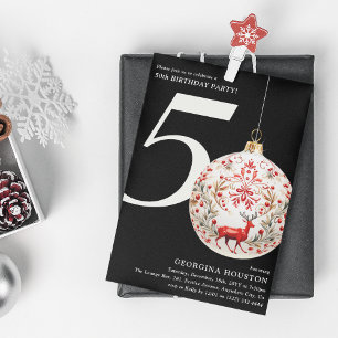 Invitation Festive Noël Bauble 50e fête d'anniversaire
