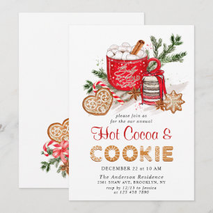 Invitation Festive Noël Cookies et fête du cacao