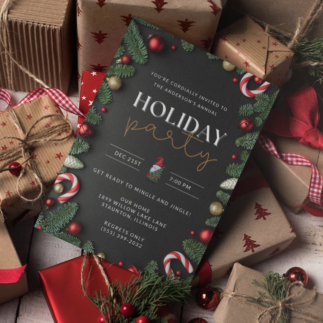 Invitation Festive Noël Fête (Festive Christmas Holiday Party Invitation)