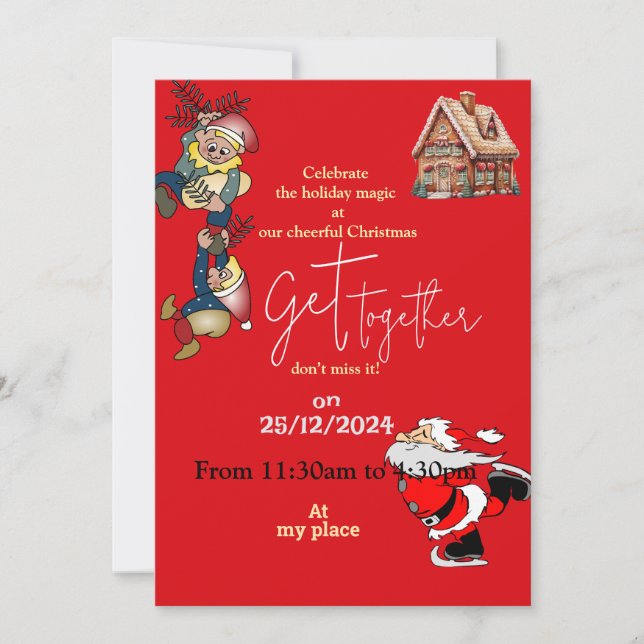 Invitation Festive Noël se réunir (Devant)