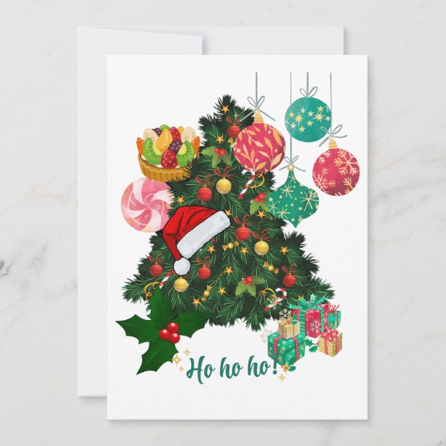 Invitation festive pour une fête de Noël | Personn (Devant)