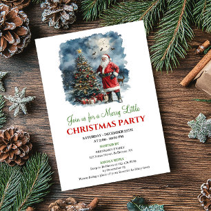 Invitation festive scène de Noël à l'aquarelle lud