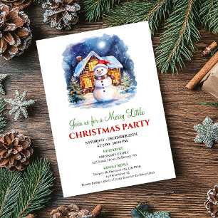 Invitation festive scène de Noël aquarelle cosy