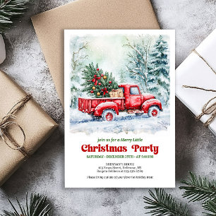Invitation festive scène de Noël avec un camion ro