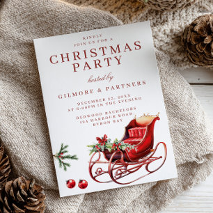 Invitation Festive Sleigh Corporate Christmas Party