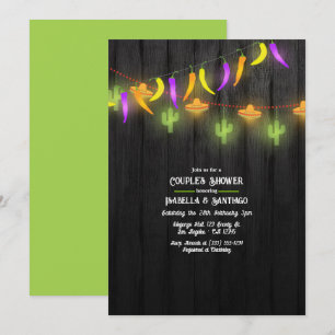 Invitation Festive String Lumières Fiesta Couples Douche