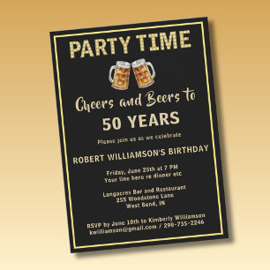 Invitation Fête à Boire et à Manger 50 ans (Toute Année) Anni