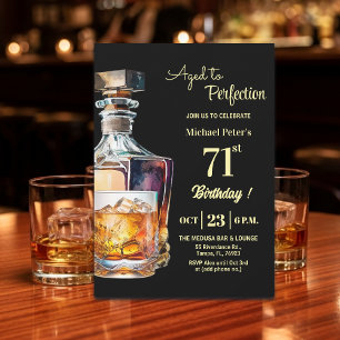 Invitation Fêté à la perfection Hommes 71 ans Whiskey Anniver